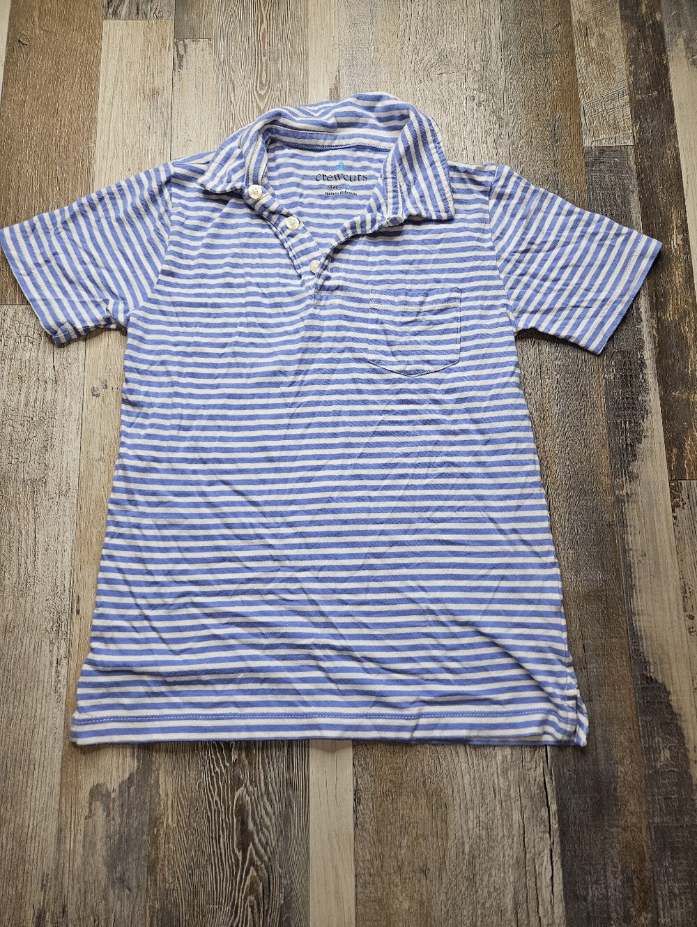 CrewCuts By J. Crew Boys Youth Polo Shirt Blue White Stripes Size 10